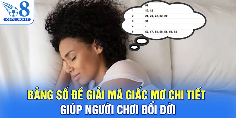 Bảng số đề giải mã giấc mơ chi tiết giúp người chơi đổi đời